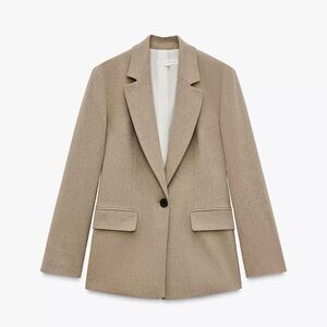 ZARA Straight Cut Shoulder Pad Blazer